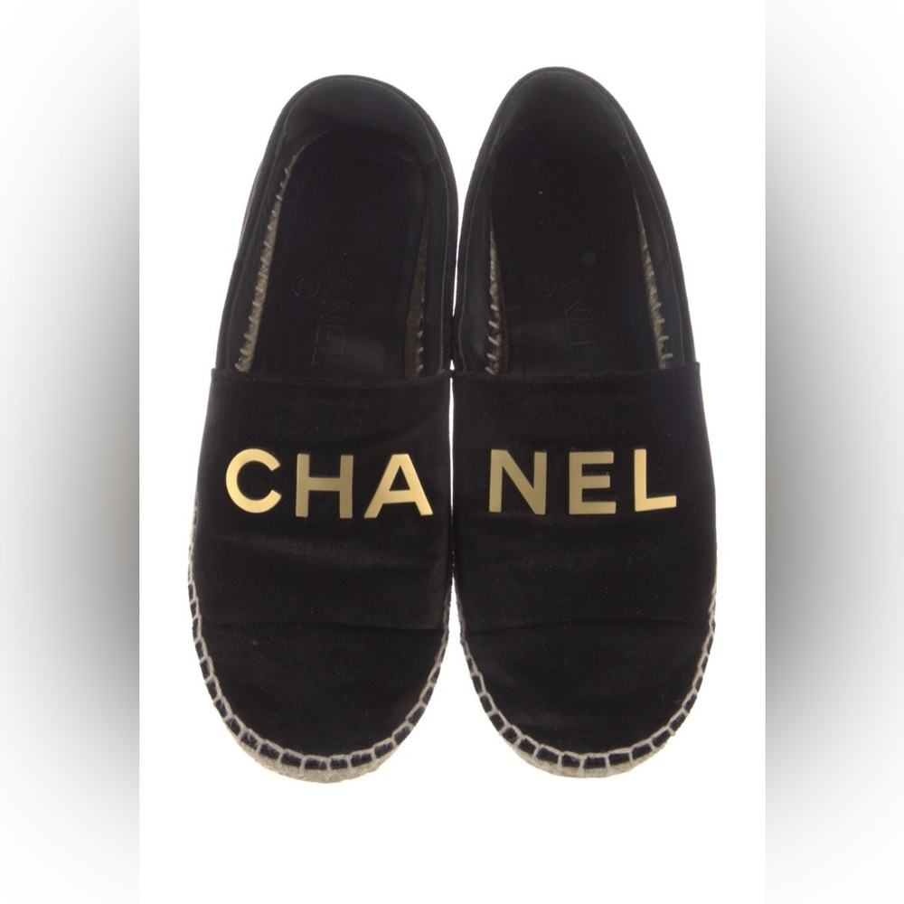 Chanel 2018 Velvet espadrilles in size 36/6 black color